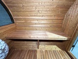 Perspective from inside the Panther 2-person barrel sauna