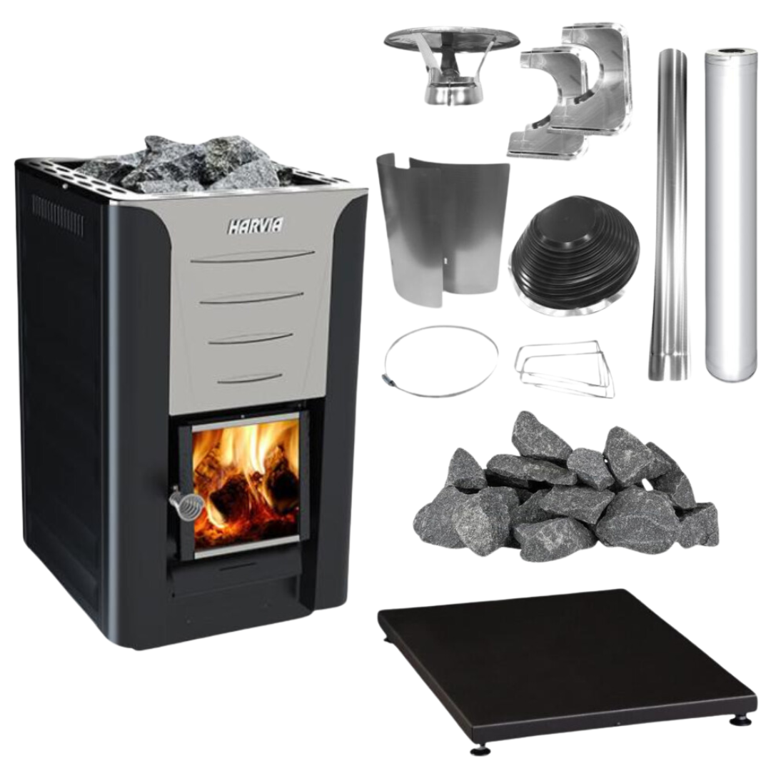 Harvia 20 Pro Wood-Burning Stove Bundle