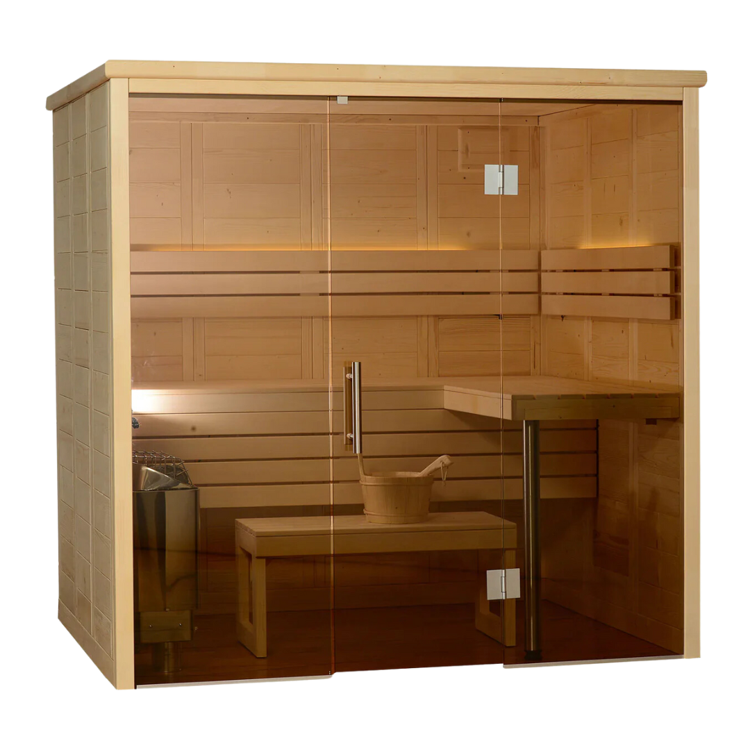 Endure 4-Person Indoor Traditional Sauna - Full Glass Front