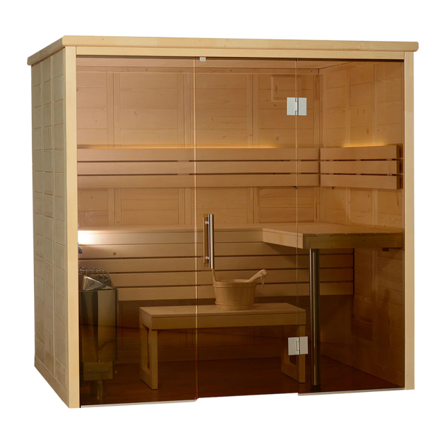 Endure 4-Person Indoor Traditional Sauna - Full Glass Front